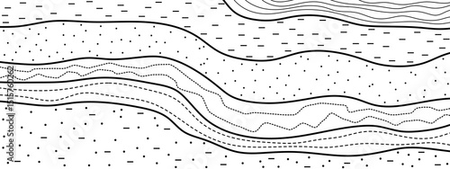 Abstract curvy soil layers. Sedimentary deposition	