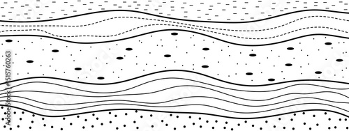 Abstract curvy soil layers. Sedimentary deposition	