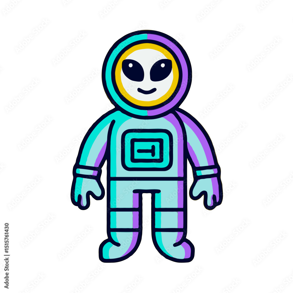 Fototapeta premium Friendly Alien in Spacesuit 