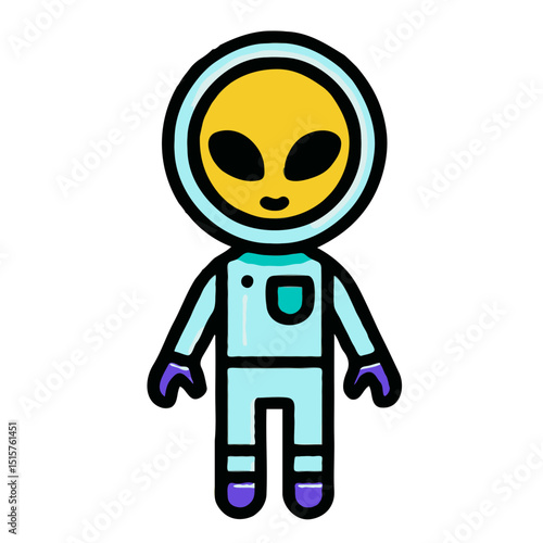 Friendly Alien in Spacesuit 