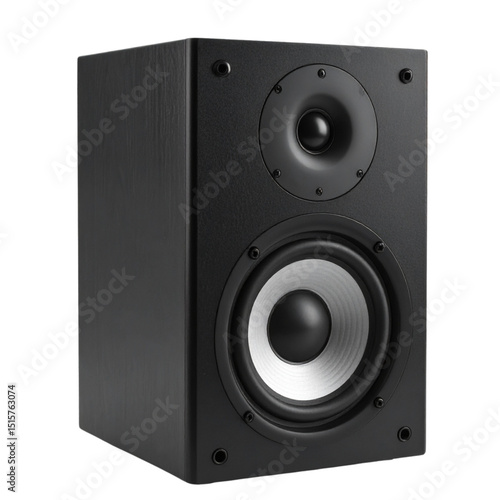 Modern Black Audio Speaker with Triple Driver System, Isolated on transparent background 