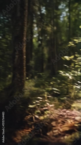 Wallpaper Mural Sunlit woodland floor covered with moss and a sprouting plant reaching for light among the trees in a forest setting. Torontodigital.ca