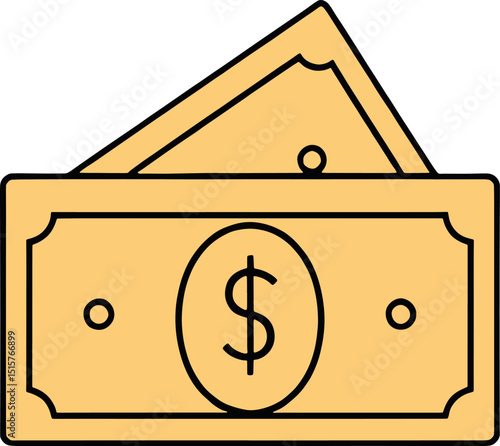 Vector Illustration Money Flat Design Green Currency