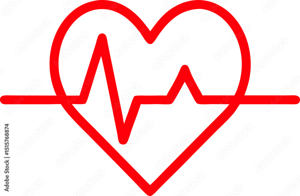 Heart beat icon set. Heart shape with pulse line. Vector illustration Heart beat icon set. Heart shape with pulse line. Vector illustration