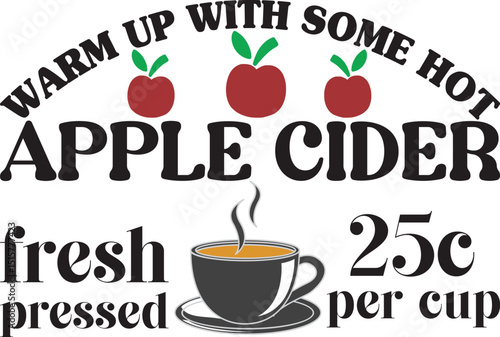 Warm up with apple cider, Fall Market SVG  Fall sign svg