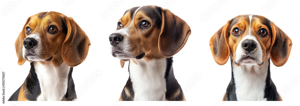 Portraits of a Beagle Dog Isolated on a Transparent Background Portraits of a Beagle Dog Isolated on a Transparent Background