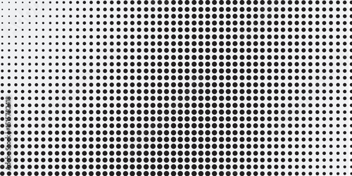 Halftone faded gradient texture. Grunge halftone grit background. White and black sand noise wallpaper. Retro pixilated vector backdrop modern arts dotted