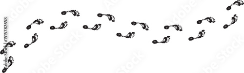 Footprint Trail Vector: Human Steps Path Design.