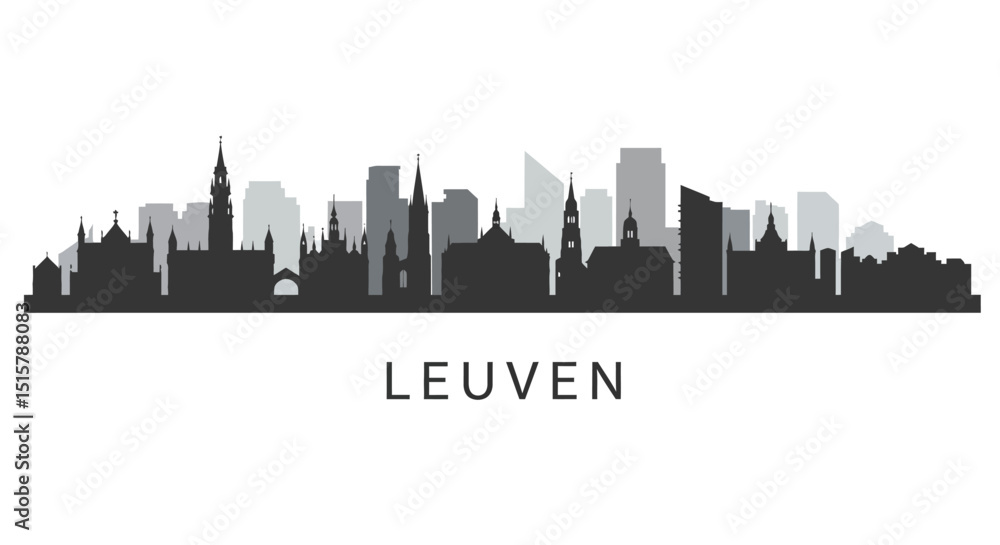 Obraz premium Leuven skyline with Belgium, city silhouette, and cityscape.