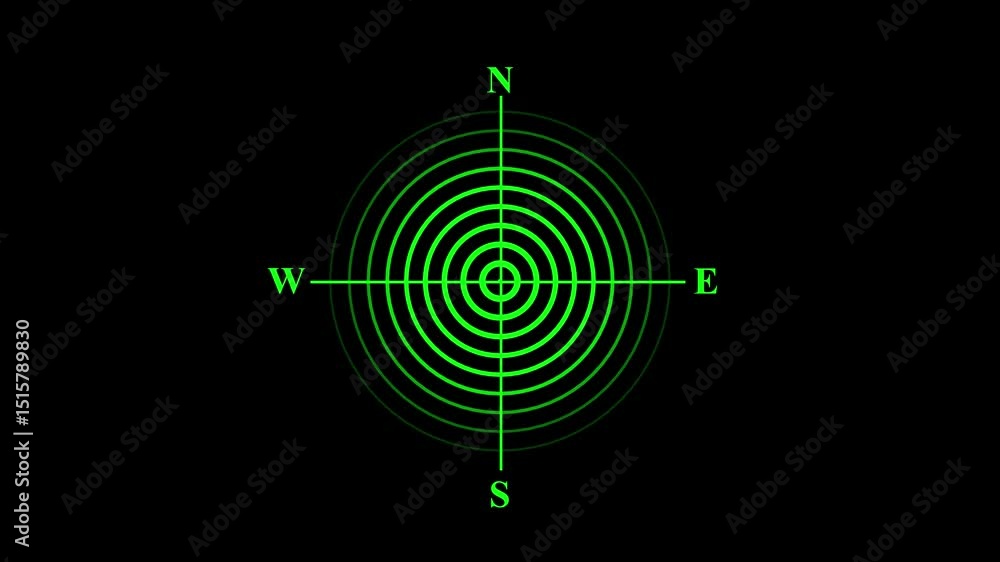 Abstract Radar Screen Technology Animation Futuristic HUD Radar Circle User Interface Target Searching Icon Concept, Simple Radar Scanning Navigation. Abstract Radar Screen Technology Animation Futuristic HUD Radar Circle User Interface Target Searching Icon Concept, Simple Radar Scanning Navigation.