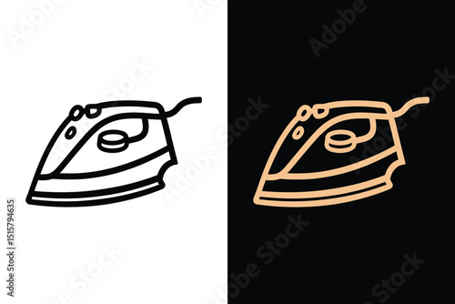 Outline Vector Iron Illustration Graphic Design Laundry Appliance Household Equipment