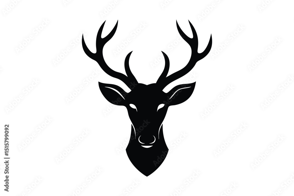 Majestic deer head silhouette vector for outdoor and forest themed design
Majestic deer head silhouette vector for outdoor and forest themed design