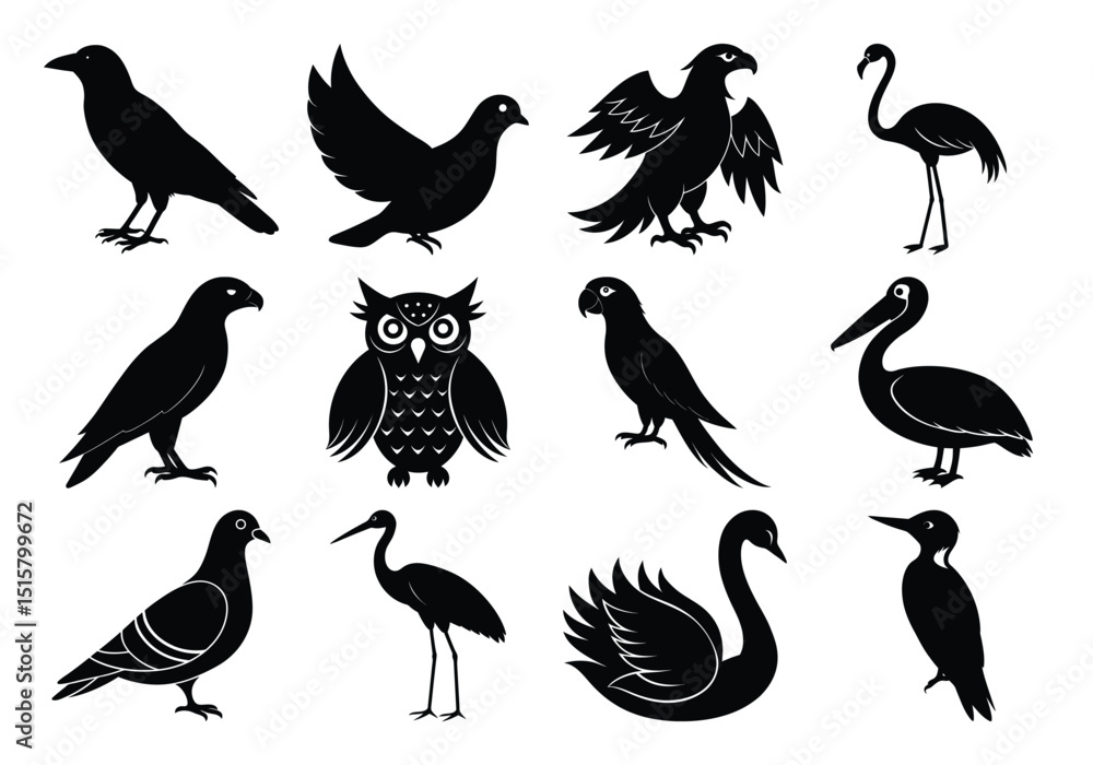 Obraz premium Bird Silhouette Vector Bundle 