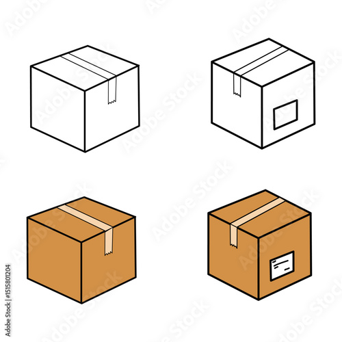 Shipping box photo or illustration, perfect for logistics, delivery, packing, e-commerce, online business, courier, or product distribution themes. Great for warehouse and supply visuals.