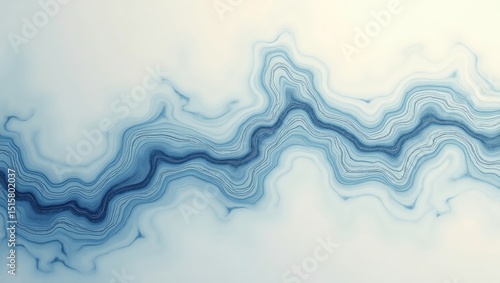 Abstract Blue and White Agate Stone Texture with Wavy Lines