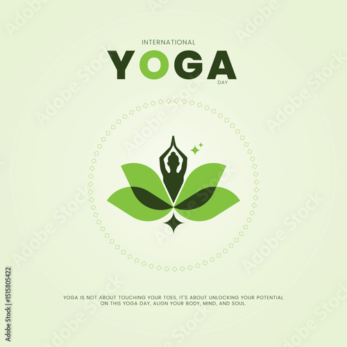 International Yoga Day. yoga body posture. A woman practicing yoga. creative 3D vector illustration design