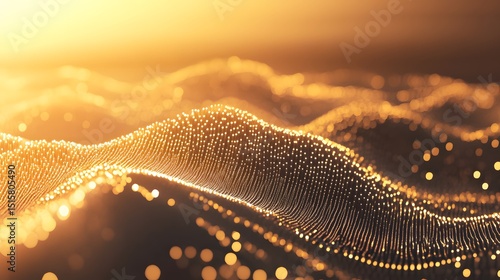 Golden abstract wavy textured background design.