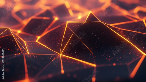 Abstract geometric pattern with glowing lines.
