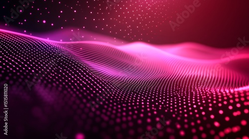 Abstract digital wave design with glowing dots.