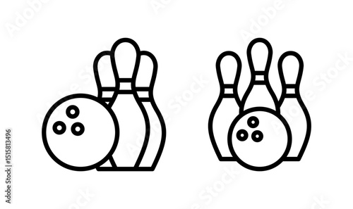 Bowling icon logo design. bowling ball and pin sign and symbol.