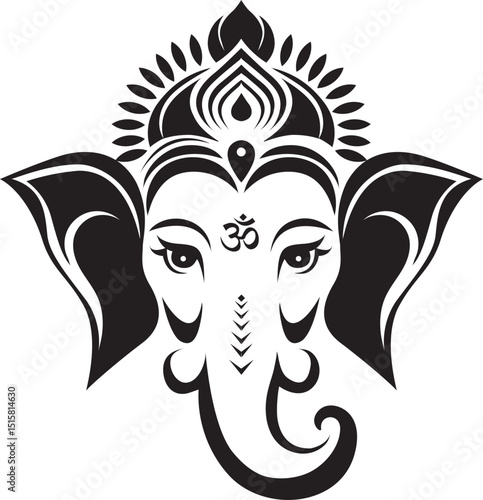 Ganesh Visarjan Silhouette Vector Art
