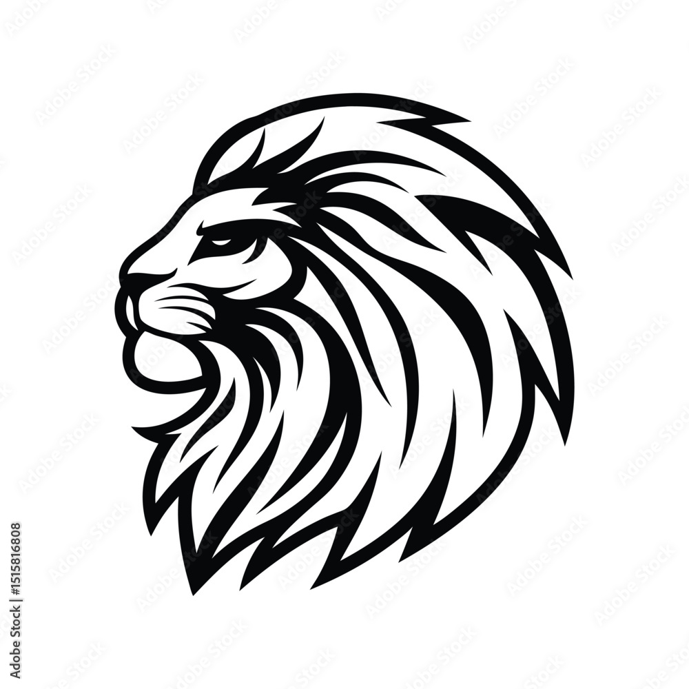 Line art illustration of a lion head.eps Line art illustration of a lion head.eps