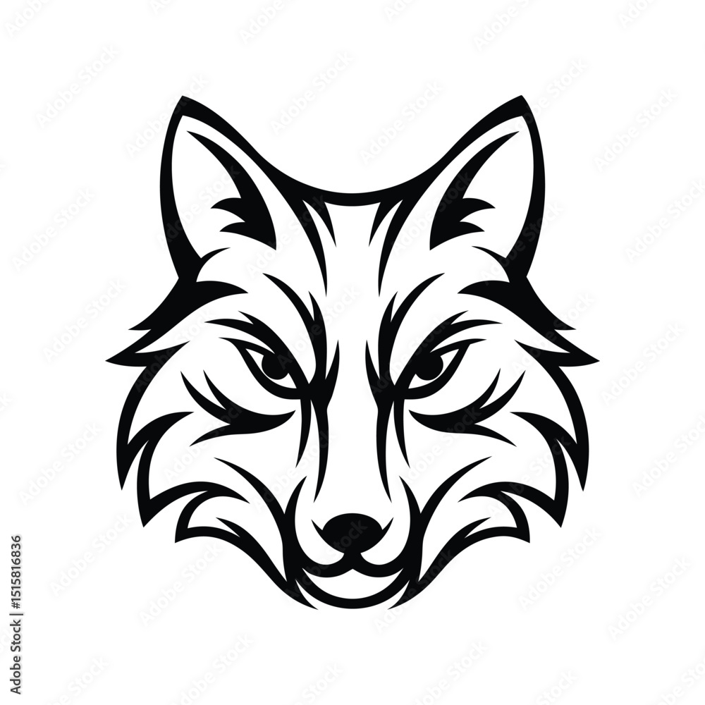 Obraz premium Line art illustration of a wolf head.eps