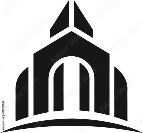church silhouette vector