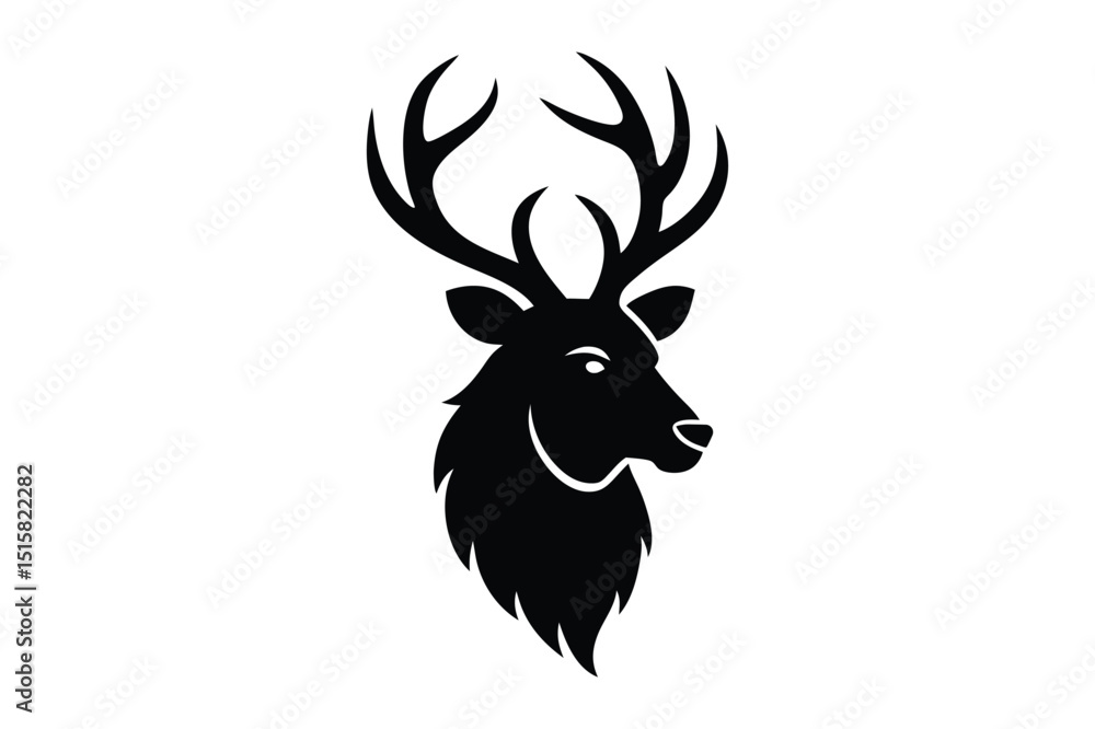 Classic deer head silhouette for eco product branding and labels
Classic deer head silhouette for eco product branding and labels