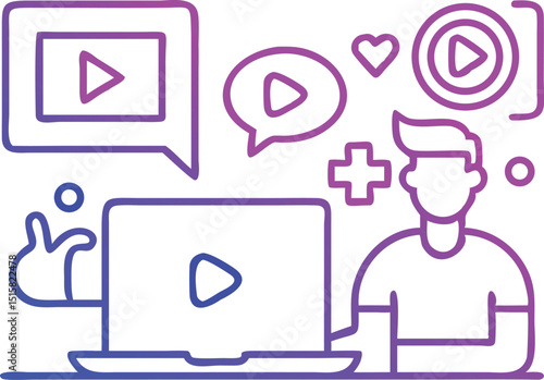 Video Content Creation & Digital Media – Modern Vector Illustration