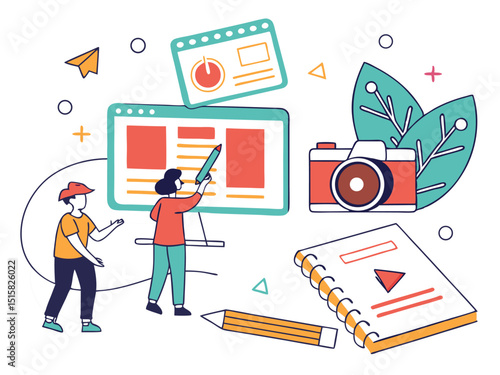 Video Content Creation & Engagement – Creative Digital Illustration