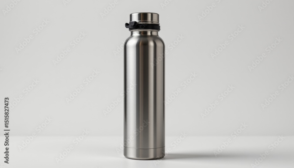 Metallic Water Bottle isolated on white background Metallic Water Bottle isolated on white background