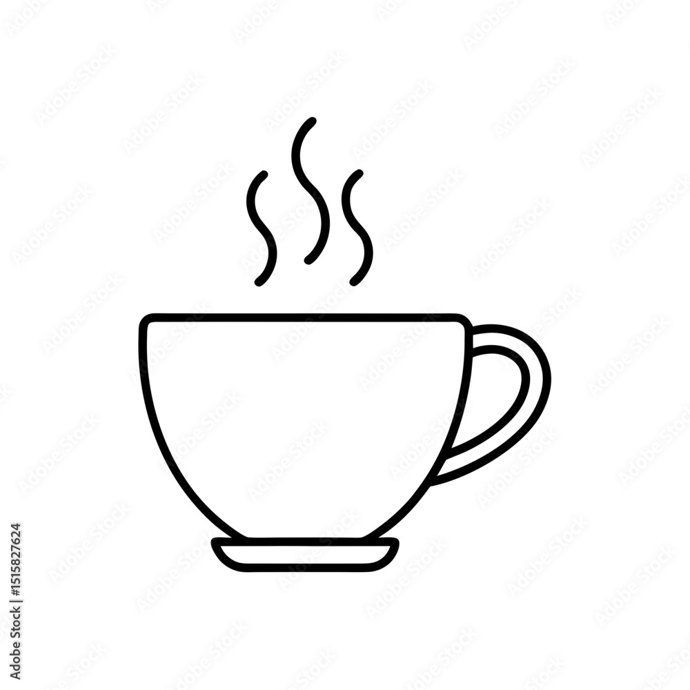 Minimalist Coffee Cup Vector With Steam Perfect For Cafes Minimalist Coffee Cup Vector With Steam Perfect For Cafes