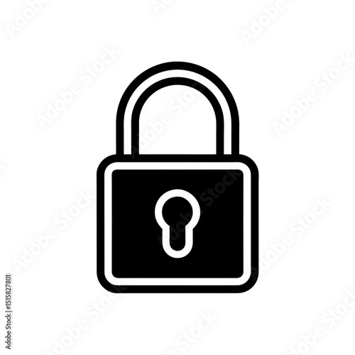 Lock Icon Vector Flat and Clean Look Isolated