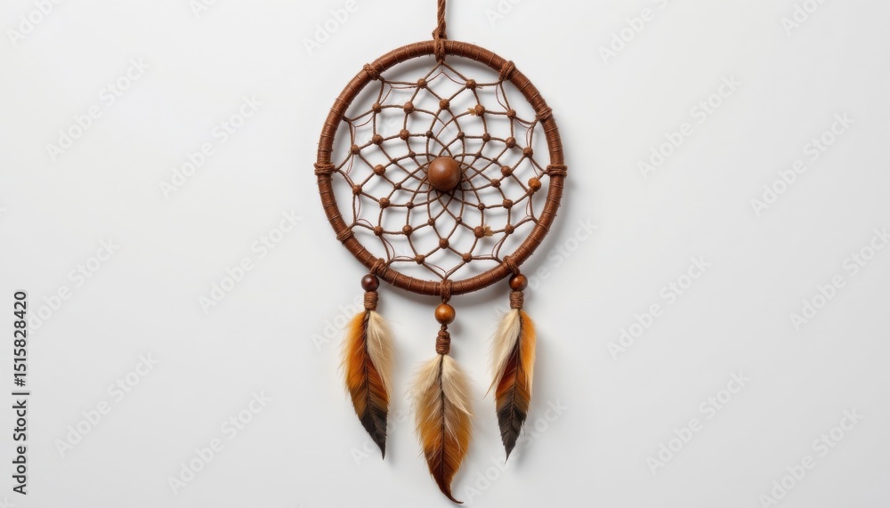 A dream catcher, with its intricate web and feathers, symbolising protection and peace A dream catcher, with its intricate web and feathers, symbolising protection and peace