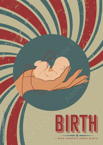 Birth vintage vector design Art