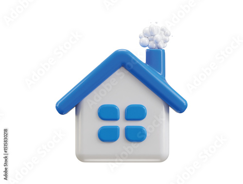 Home icon 3d render concept of house interface icon vector illustration