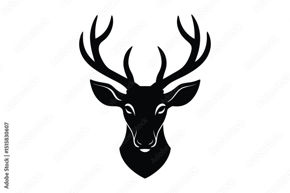 Forest inspired deer head silhouette design in vector format Forest inspired deer head silhouette design in vector format