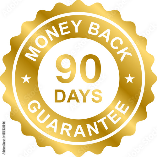 90 days money back guarantee icon for graphic design, logo, website, social media, mobile app, UI illustration