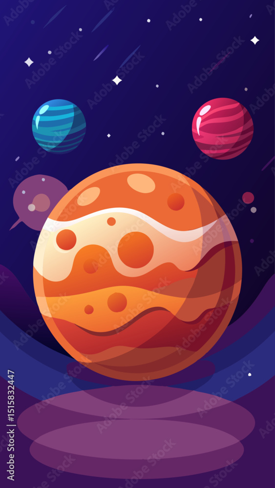 Fototapeta premium Cosmic Wonders. A vibrant journey through the universe. showcasing planets and stars in a captivating cosmic dance.