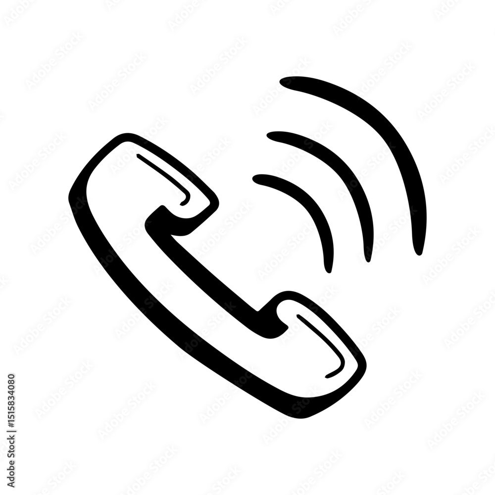 Phone call doodle vector icon Phone call doodle vector icon
