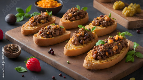 Wallpaper Mural Stir-fried beef with sauce on bread Torontodigital.ca