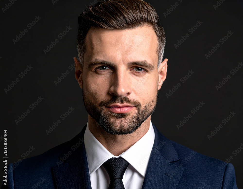 Confident business owner portrait professional studio setting high-quality image dark background close-up view entrepreneurial spirit Confident business owner portrait professional studio setting high-quality image dark background close-up view entrepreneurial spirit