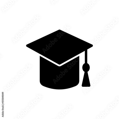 Education icon symbol for apps and websites. Graduation cap sign and symbol. Graduate. Students cap