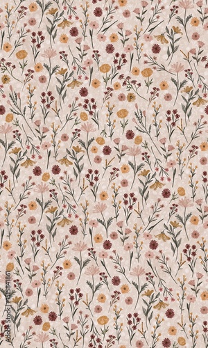 Seamless floral pattern with texture background 