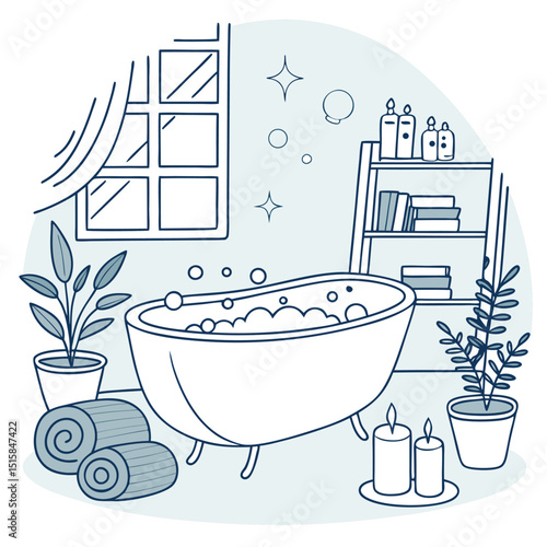 Cozy home spa setup with minimalist design