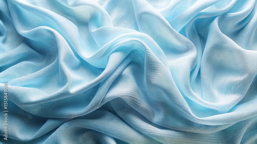 Soft light blue fabric with wavy patterns in a subtle gradient style, creating an ethereal effect, soft, wave, soft Soft light blue fabric with wavy patterns in a subtle gradient style, creating an ethereal effect, soft, wave, soft