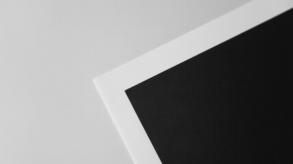 Minimalist black and white corner design element
