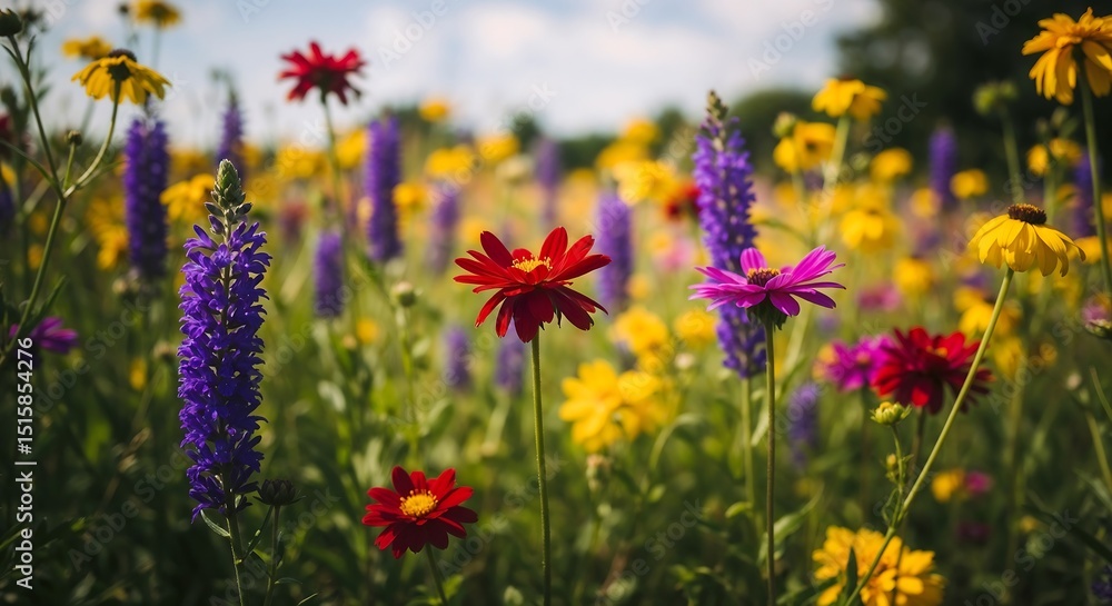 Vibrant Wildflower Meadow A Burst of Summer Colors Vibrant Wildflower Meadow A Burst of Summer Colors