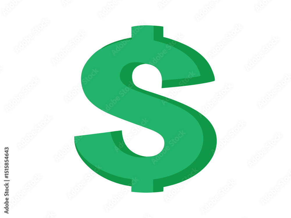 Green dollar sign icon isolated on white background
Green dollar sign icon isolated on white background